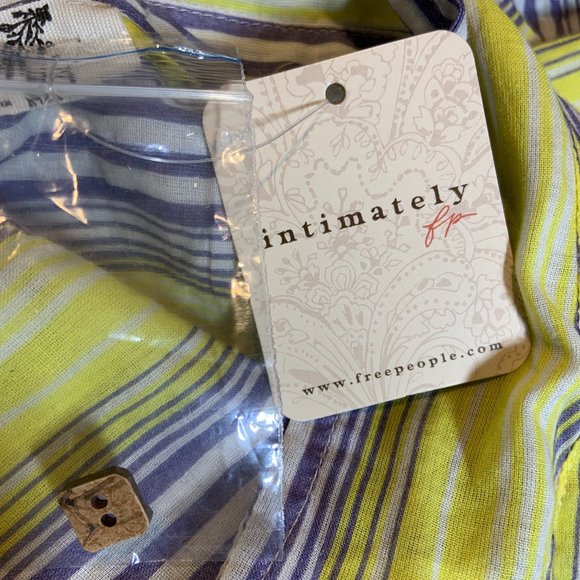 Free People Watching Waves Maxi Shirt Cover-up Oversized Aquamarine Boho Size XS - Picture 14 of 14